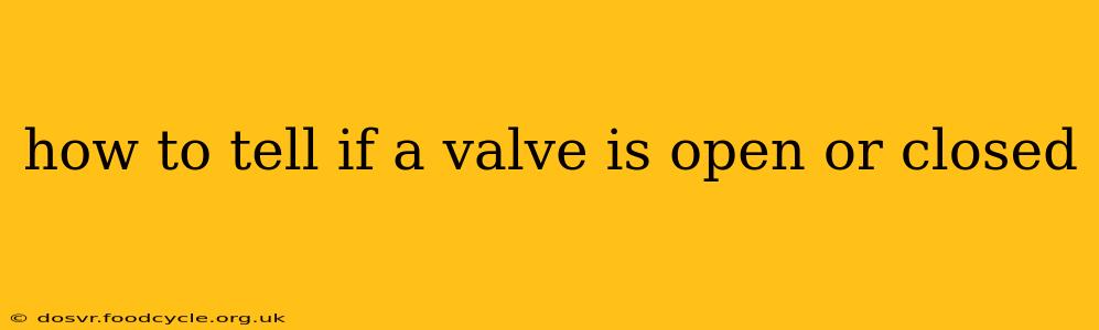 how to tell if a valve is open or closed