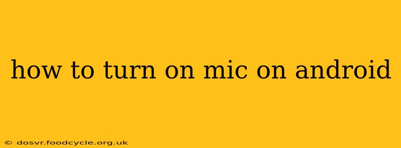 how to turn on mic on android