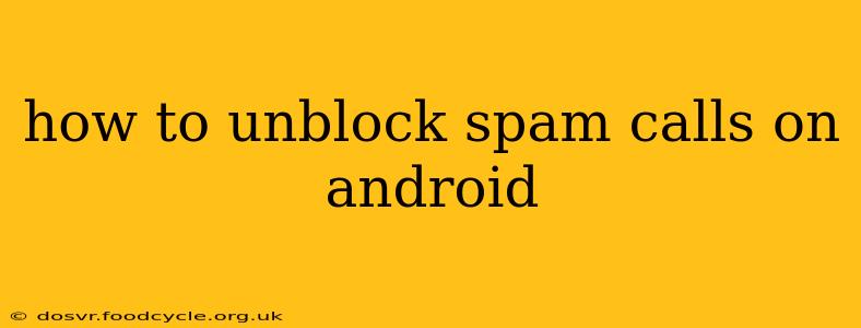 how to unblock spam calls on android