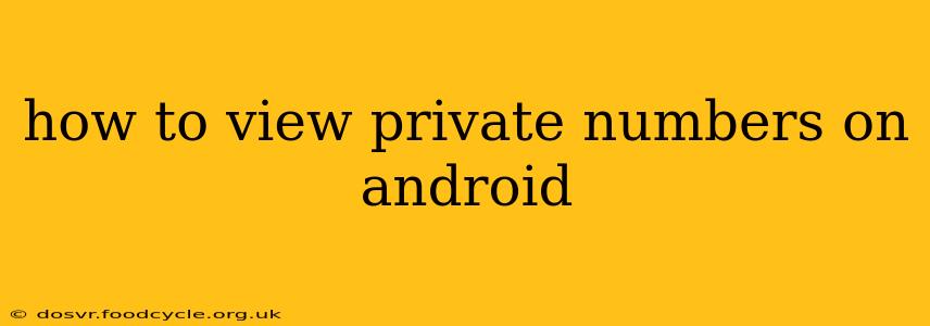 how to view private numbers on android