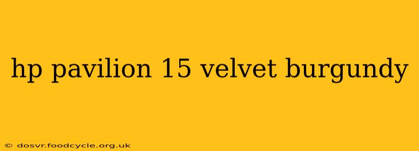 hp pavilion 15 velvet burgundy