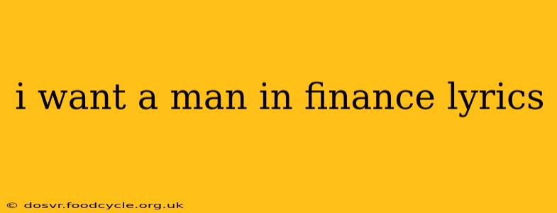 i want a man in finance lyrics