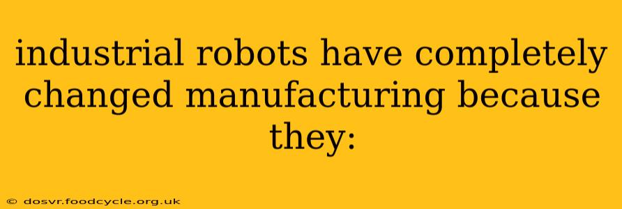 industrial robots have completely changed manufacturing because they: