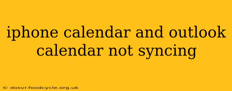iphone calendar and outlook calendar not syncing