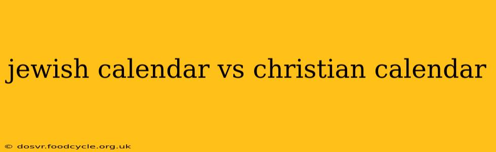 jewish calendar vs christian calendar