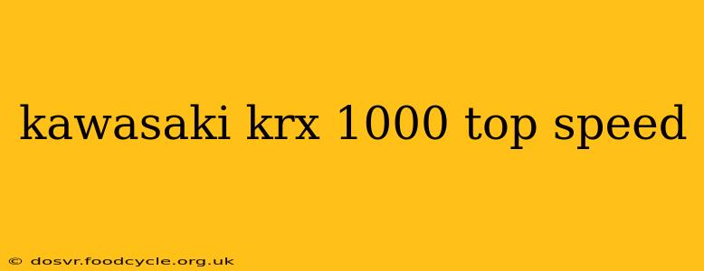kawasaki krx 1000 top speed