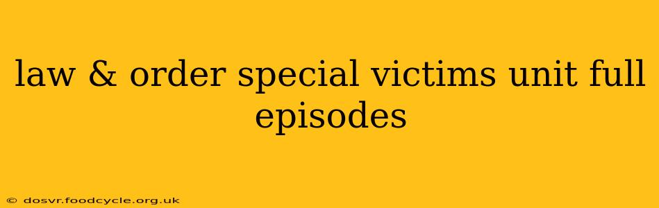 law & order special victims unit full episodes