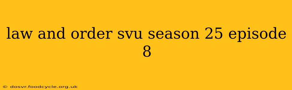 law and order svu season 25 episode 8