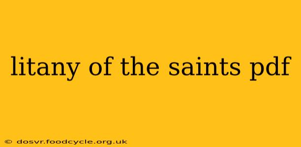 litany of the saints pdf