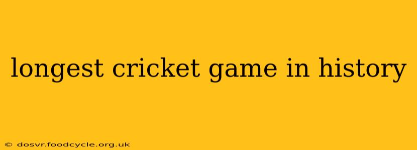 longest cricket game in history