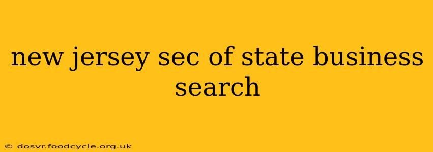 new jersey sec of state business search
