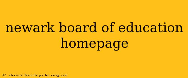 newark board of education homepage