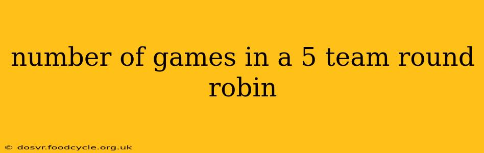 number of games in a 5 team round robin