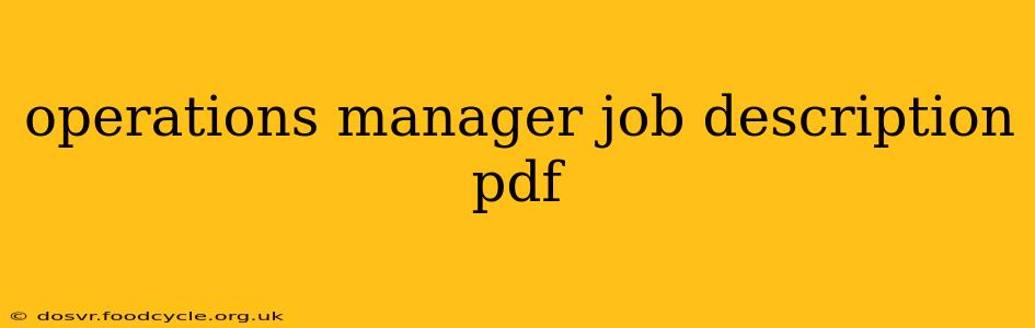 operations manager job description pdf