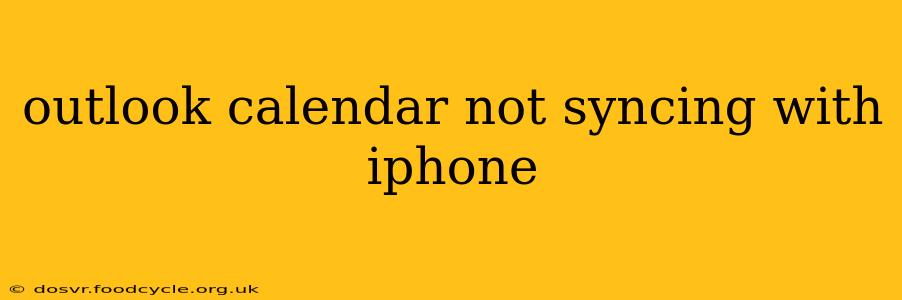 outlook calendar not syncing with iphone