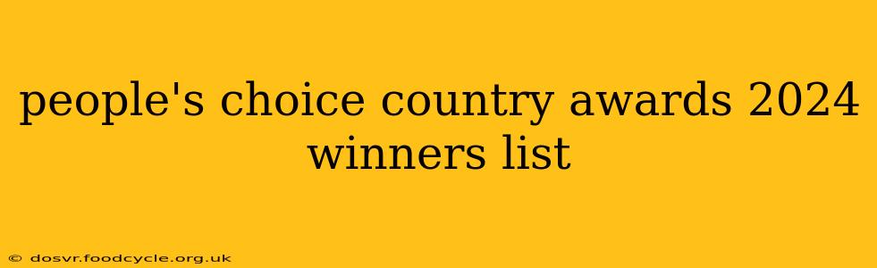 people's choice country awards 2024 winners list