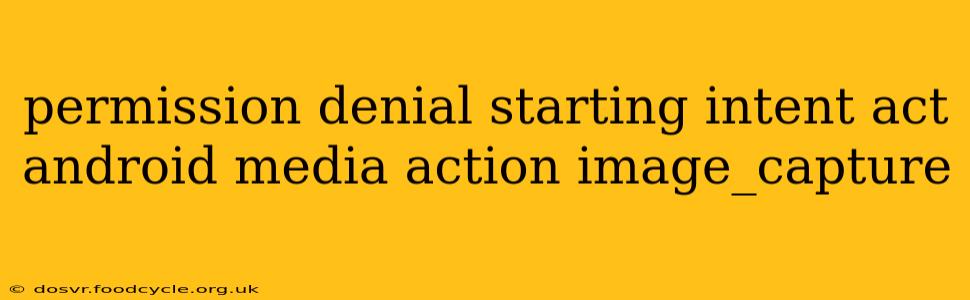 permission denial starting intent act android media action image_capture