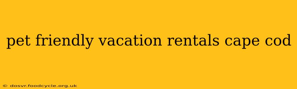 pet friendly vacation rentals cape cod