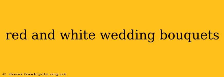 red and white wedding bouquets