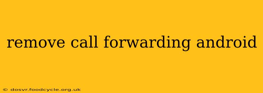 remove call forwarding android