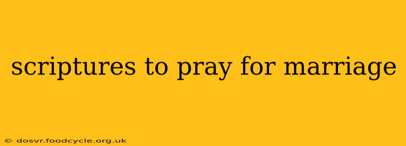 scriptures to pray for marriage