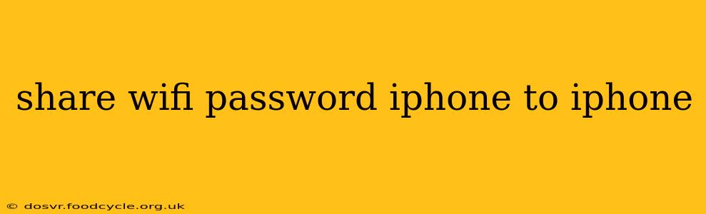 share wifi password iphone to iphone