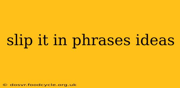 slip it in phrases ideas
