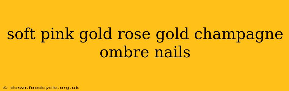 soft pink gold rose gold champagne ombre nails