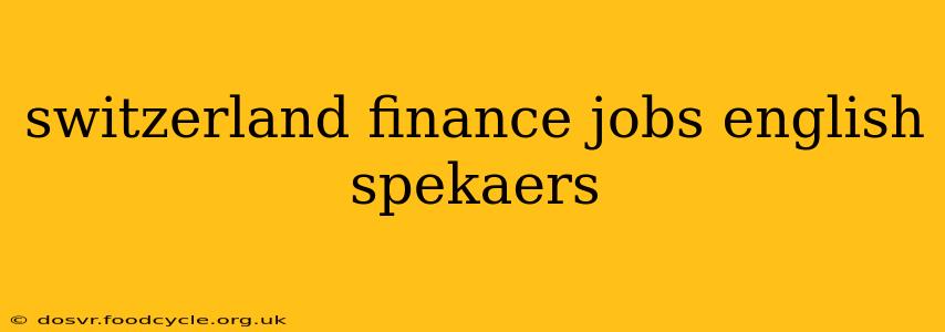 switzerland finance jobs english spekaers