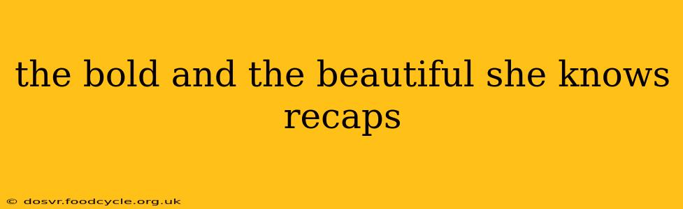 the bold and the beautiful she knows recaps