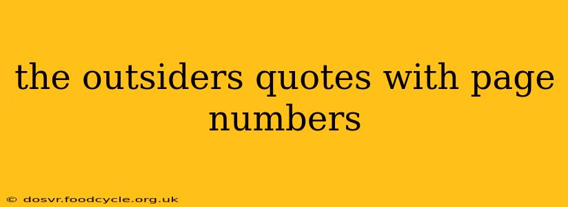the outsiders quotes with page numbers