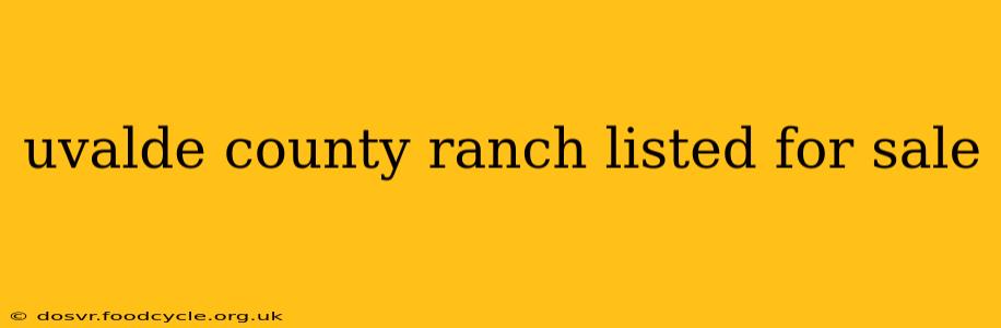 uvalde county ranch listed for sale