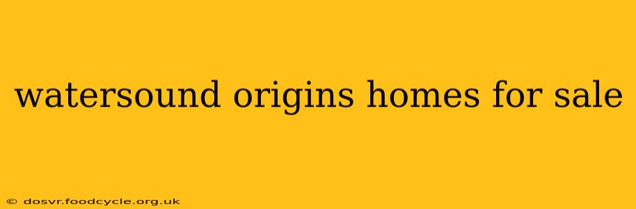 watersound origins homes for sale