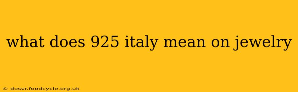 what does 925 italy mean on jewelry