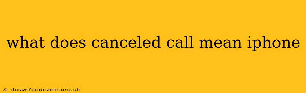 what does canceled call mean iphone