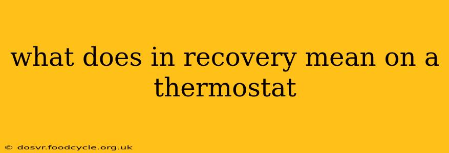 what does in recovery mean on a thermostat