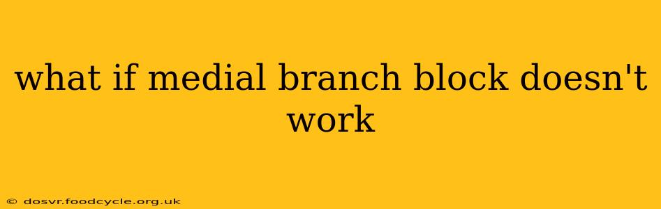 what if medial branch block doesn't work