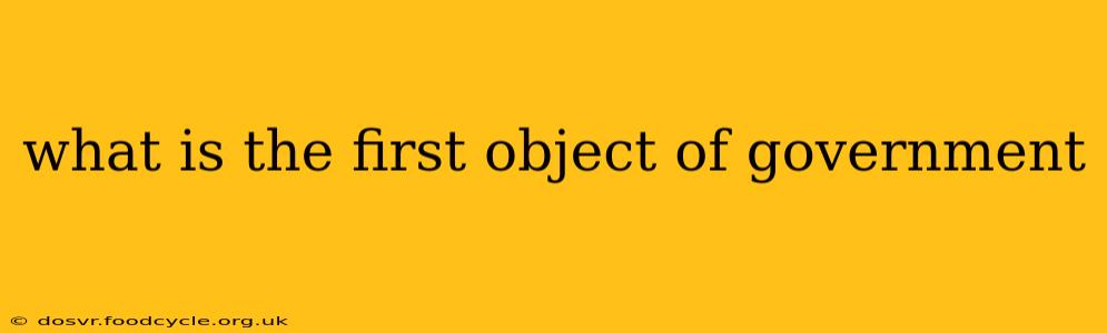 what is the first object of government
