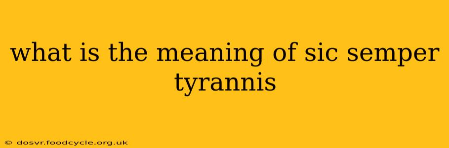 what is the meaning of sic semper tyrannis