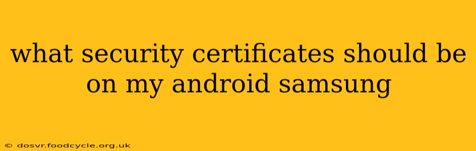 what security certificates should be on my android samsung