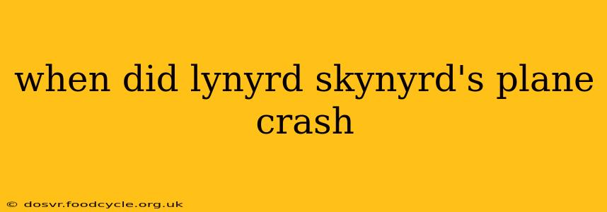 when did lynyrd skynyrd's plane crash