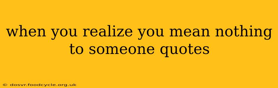 when you realize you mean nothing to someone quotes