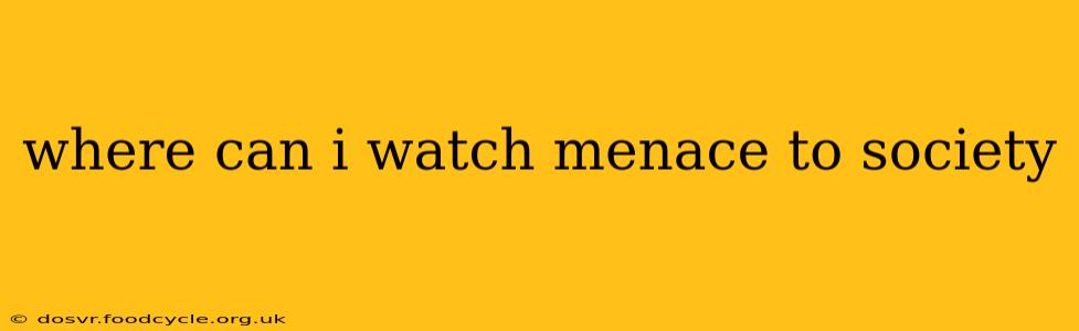 where can i watch menace to society