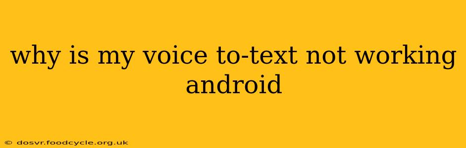 why is my voice to-text not working android