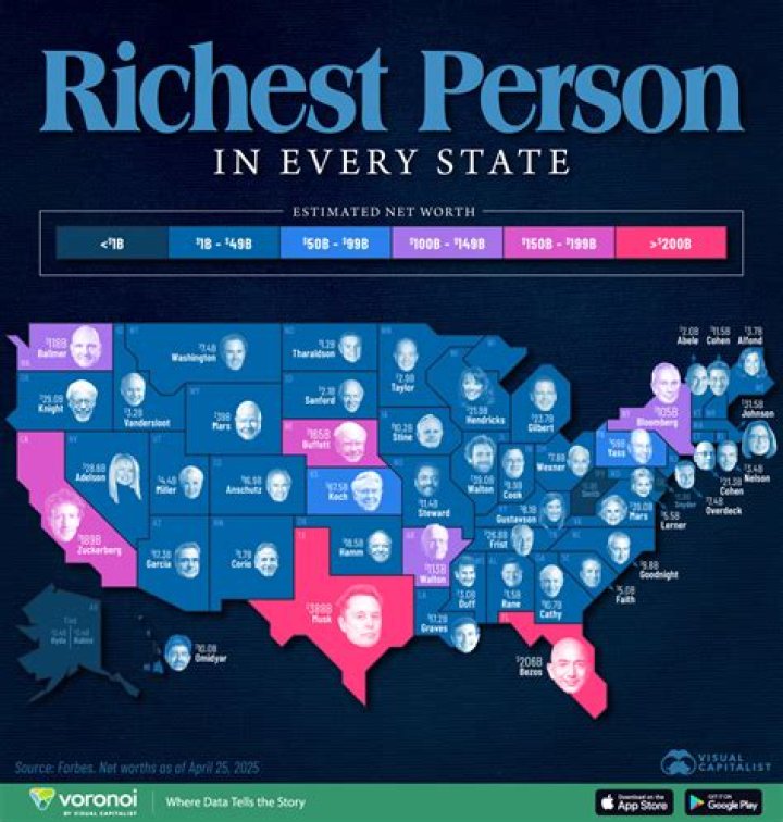 The Richest Person In Every State In The United States (2016)
