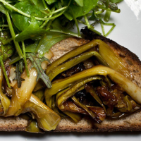 Miso leeks on Toast